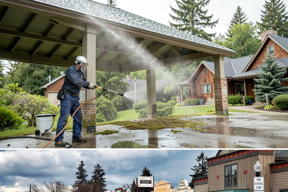 Siding Soft Wash in Roy, Pierce County, WA - Spring and fall are prime, clearing algae after winter and again before the next wet season settles in.