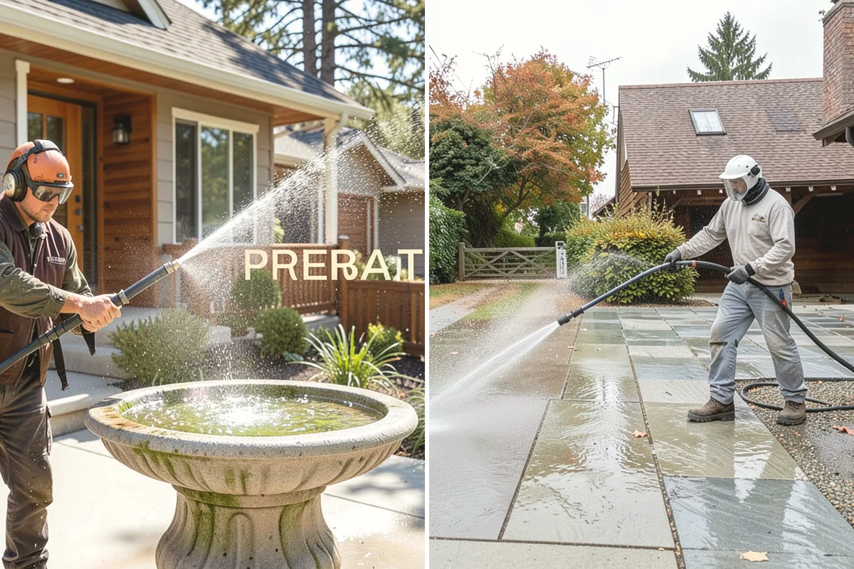Siding Soft Wash in Ruston, Pierce County, WA - Inspect the siding and note algae-heavy elevations