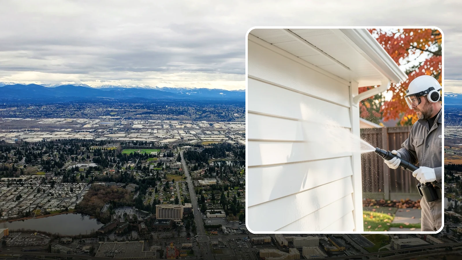 Siding Soft Wash in SeaTac, King County, WA - Siding soft wash gently cleans your home's exterior walls with low pressure and cleaning solutions that lift algae without damage.