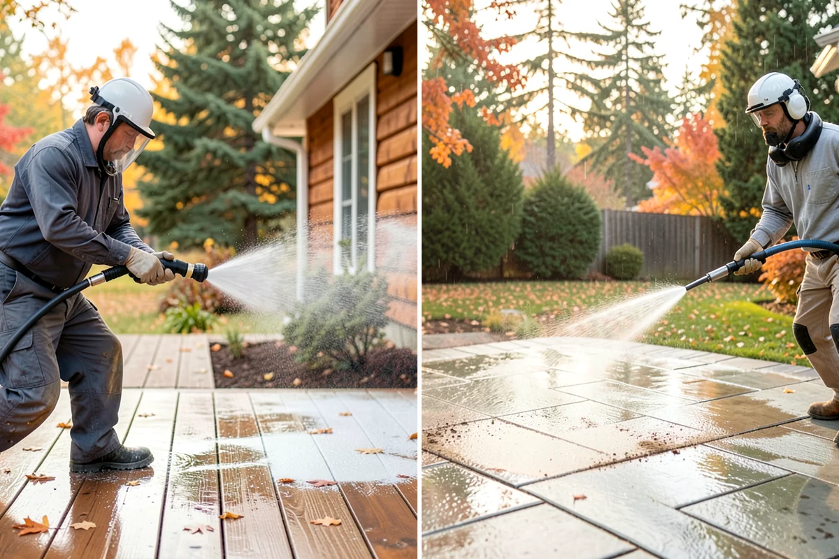Siding Soft Wash in SeaTac, King County, WA - Inspect the siding and note algae-heavy elevations