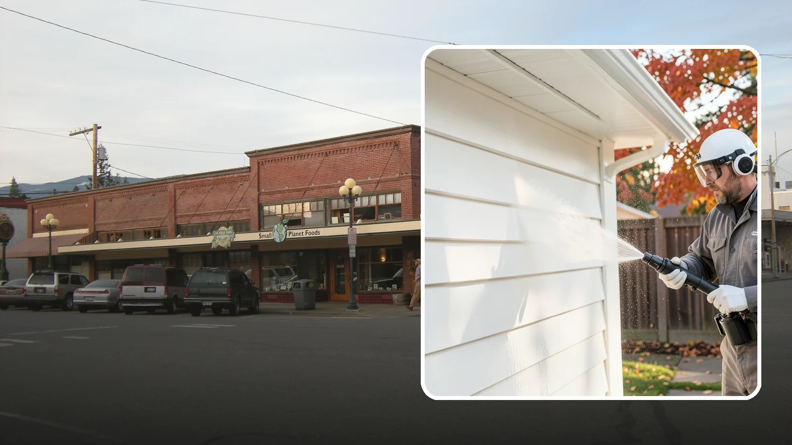 Siding Soft Wash in Sedro-Woolley, Skagit County, WA - Siding soft wash gently cleans your home's exterior walls with low pressure and cleaning solutions that lift algae without damage.