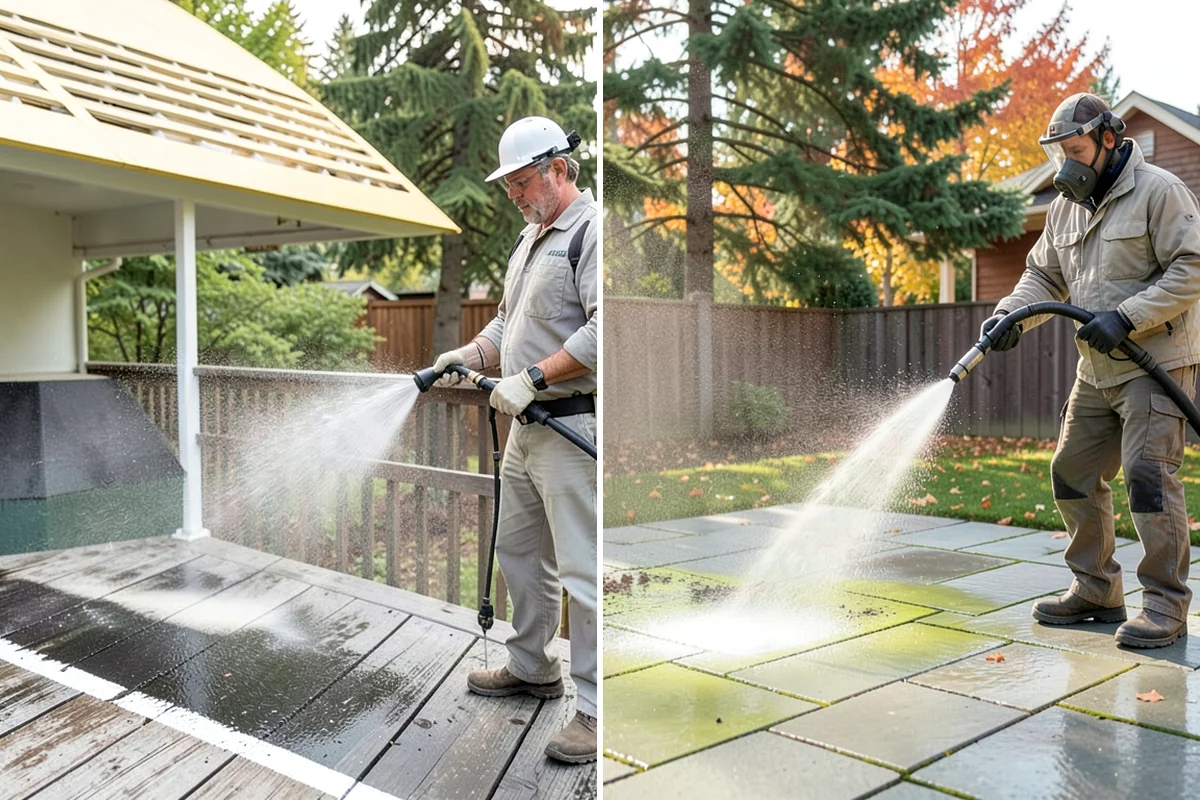 Siding Soft Wash in Sedro-Woolley, Skagit County, WA - Inspect the siding and note algae-heavy elevations