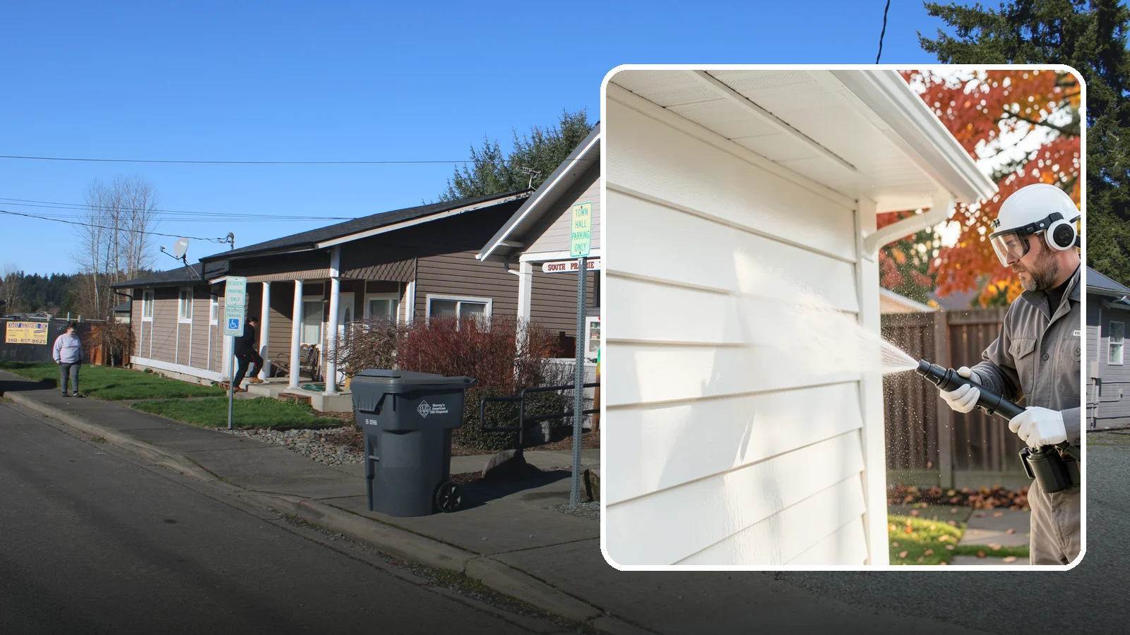Siding Soft Wash in South Prairie, Pierce County, WA - Siding soft wash gently cleans your home's exterior walls with low pressure and cleaning solutions that lift algae without damage.