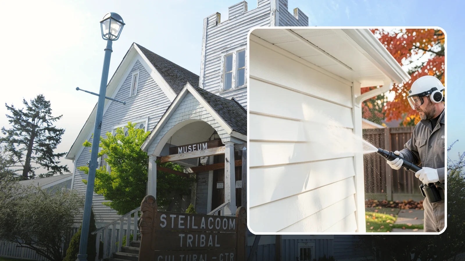 Siding Soft Wash in Steilacoom, Pierce County, WA - Siding soft wash gently cleans your home's exterior walls with low pressure and cleaning solutions that lift algae without damage.