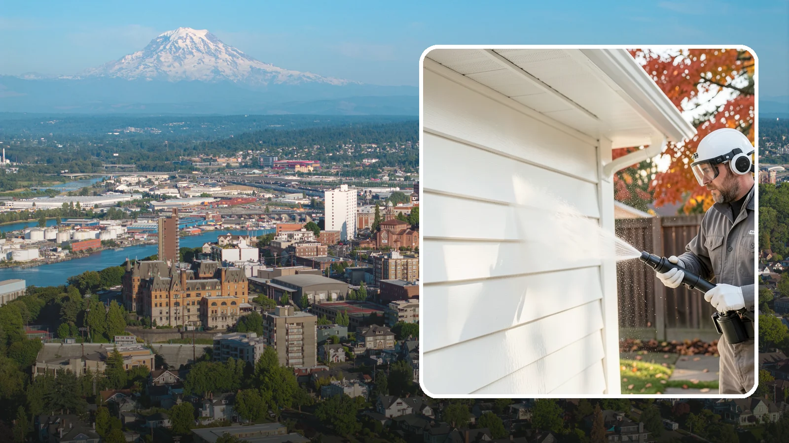 Siding Soft Wash in Tacoma, Pierce County, WA - Siding soft wash gently cleans your home's exterior walls with low pressure and cleaning solutions that lift algae without damage.