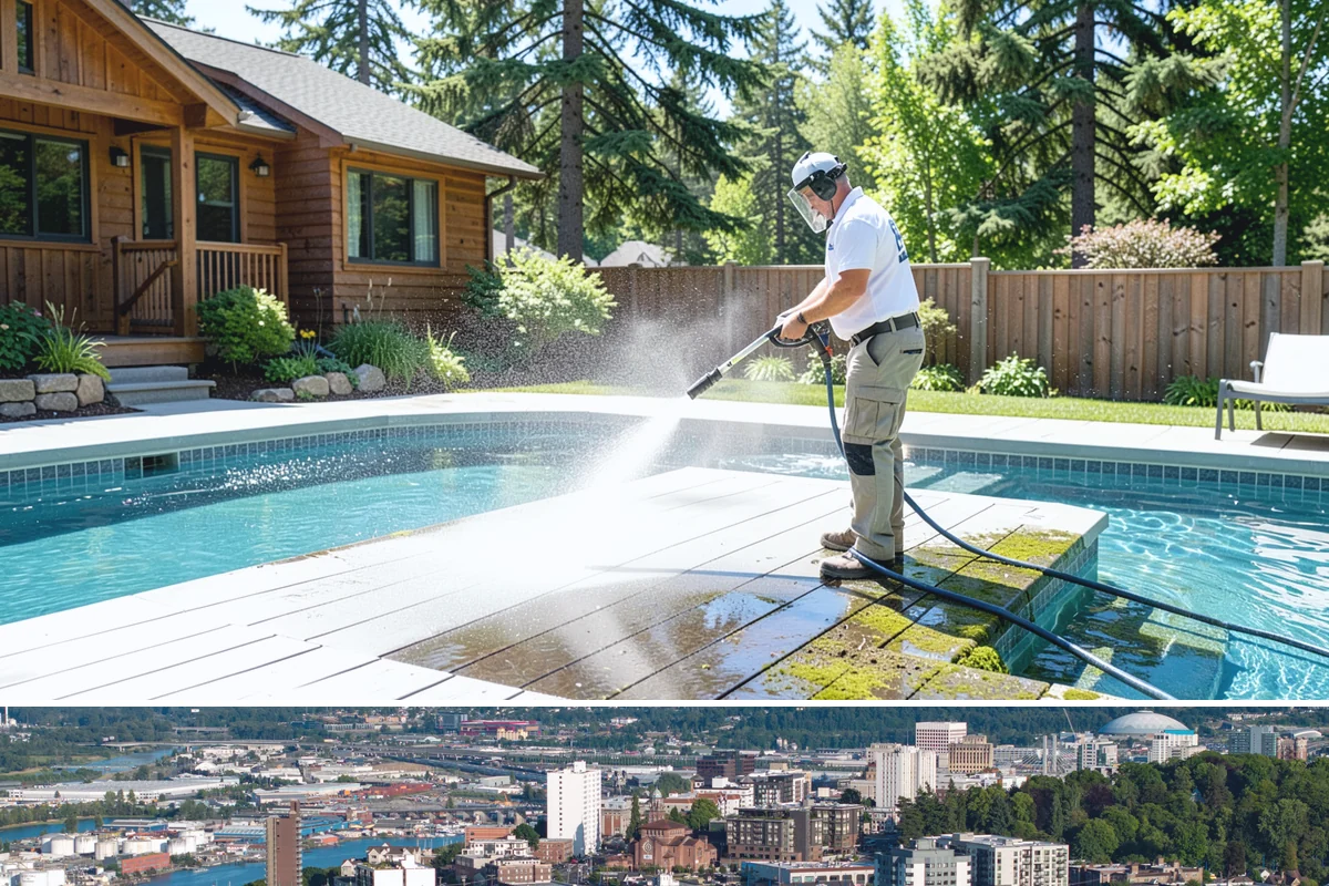 Siding Soft Wash in Tacoma, Pierce County, WA - Spring and fall are prime, clearing algae after winter and again before the next wet season settles in.