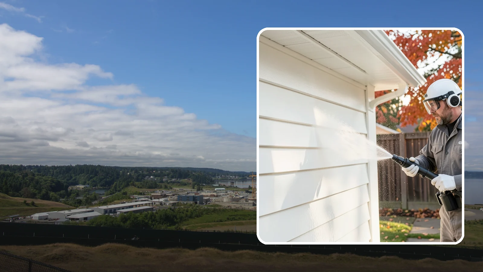 Siding Soft Wash in University Place, Pierce County, WA - Siding soft wash gently cleans your home's exterior walls with low pressure and cleaning solutions that lift algae without damage.