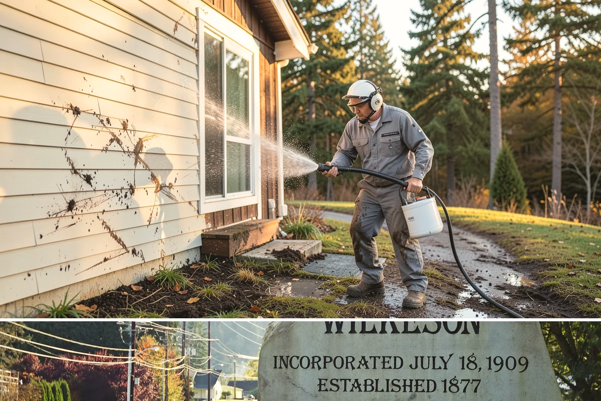 Siding Soft Wash in Wilkeson, Pierce County, WA - Spring and fall are prime, clearing algae after winter and again before the next wet season settles in.