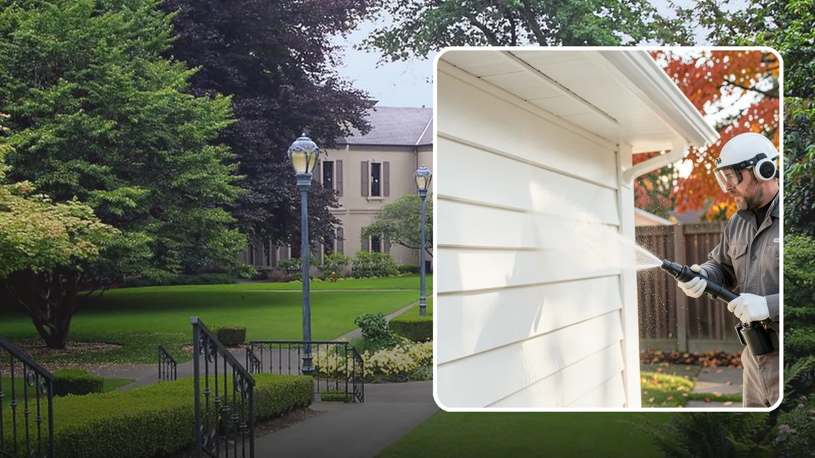 Siding Soft Wash in Woodinville, King County, WA - Siding soft wash gently cleans your home's exterior walls with low pressure and cleaning solutions that lift algae without damage.