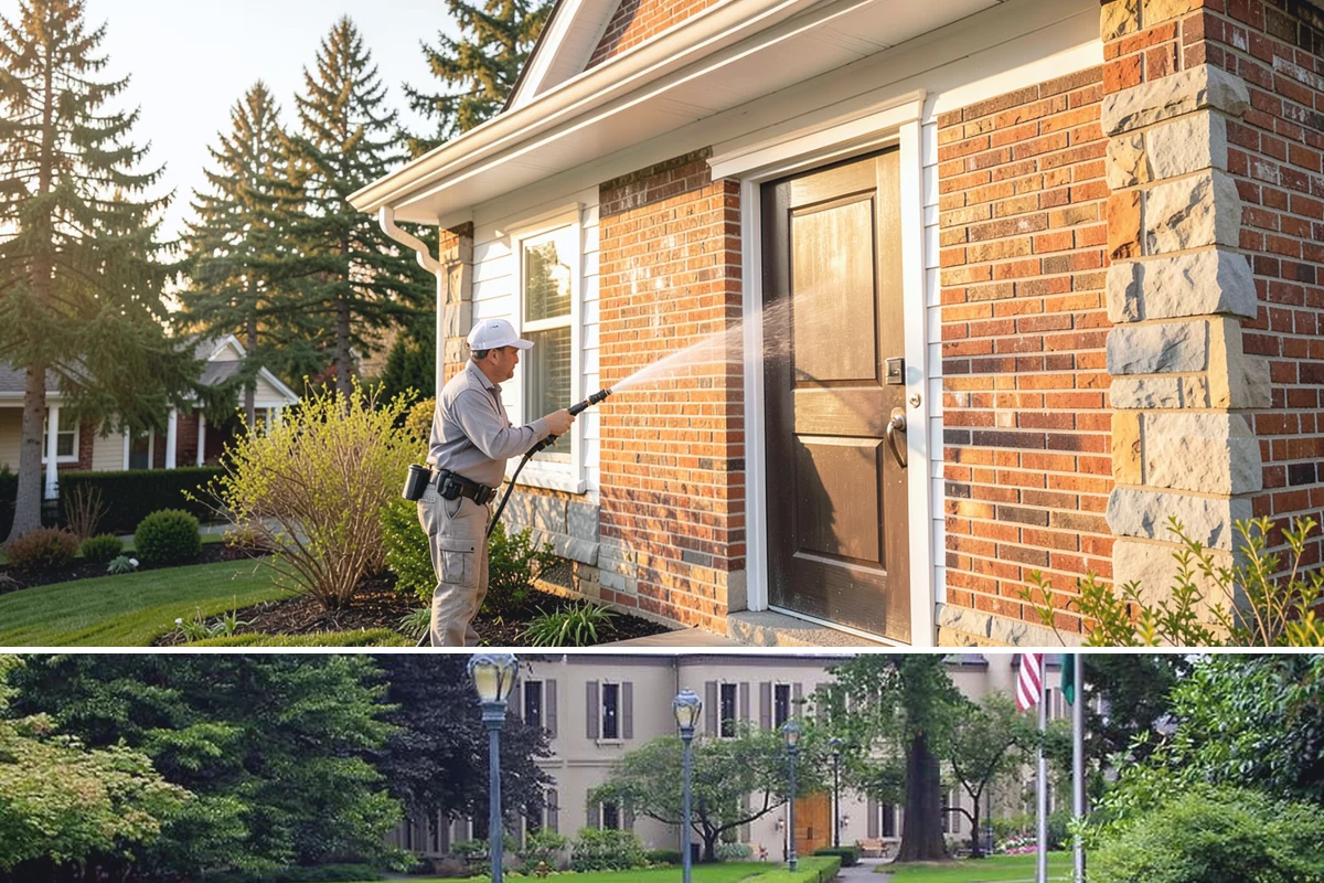 Siding Soft Wash in Woodinville, King County, WA - Spring and fall are prime, clearing algae after winter and again before the next wet season settles in.