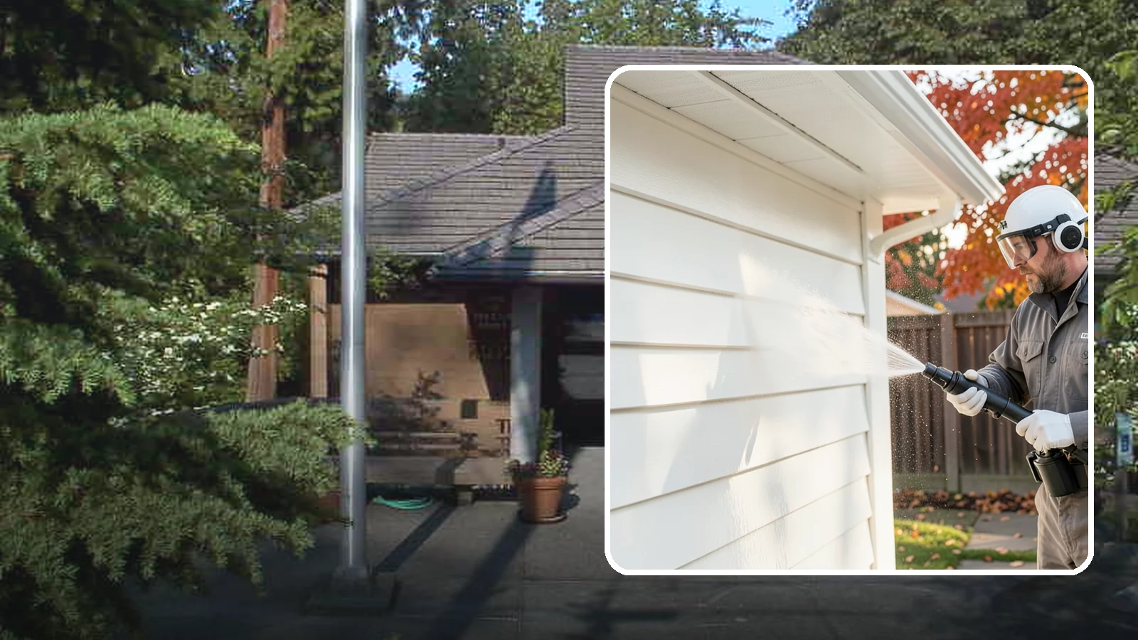 Siding Soft Wash in Yarrow Point, King County, WA - Siding soft wash gently cleans your home's exterior walls with low pressure and cleaning solutions that lift algae without damage.