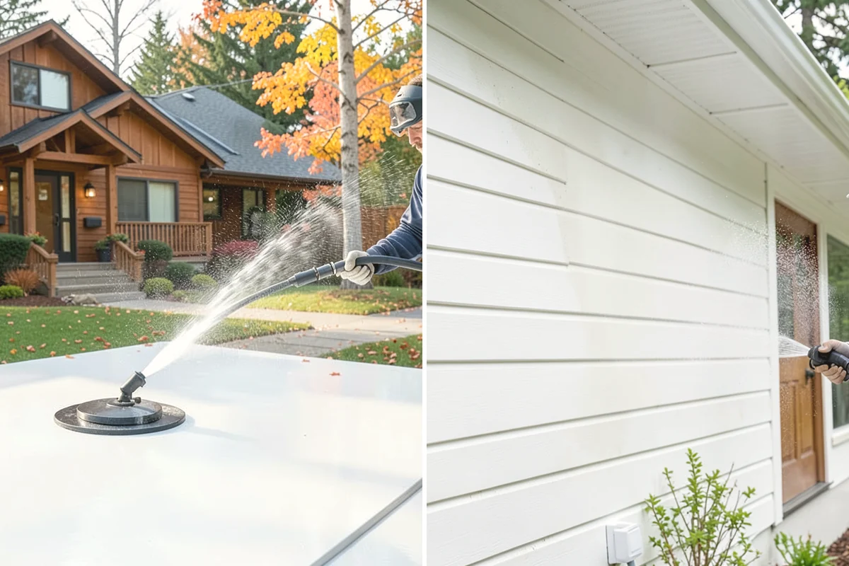 Siding Soft Wash in Yarrow Point, King County, WA - Inspect the siding and note algae-heavy elevations