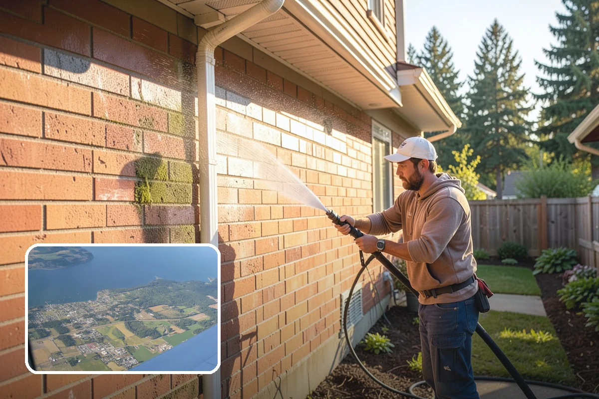 Skylight Cleaning in Coupeville, Island County, WA - Clears moss, needles, and green film from the glass