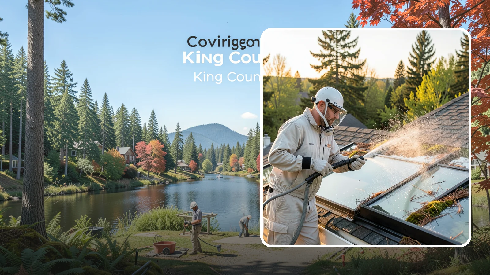 Skylight Cleaning in Covington, King County, WA - Cleaning of skylights coated in the moss, needles, and organic film that settle on our low-slope roof glass.