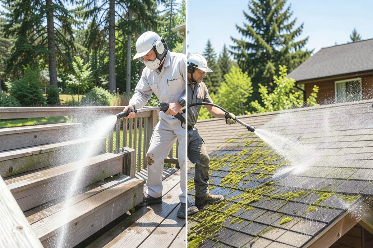 Skylight Cleaning in University Place, Pierce County, WA - Clear roof debris from around the skylight
