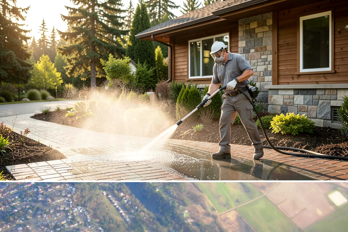 Slate Roof Cleaning in Algona, King County, WA - Dry summer conditions provide the stable, low-risk footing needed for safe slate cleaning.