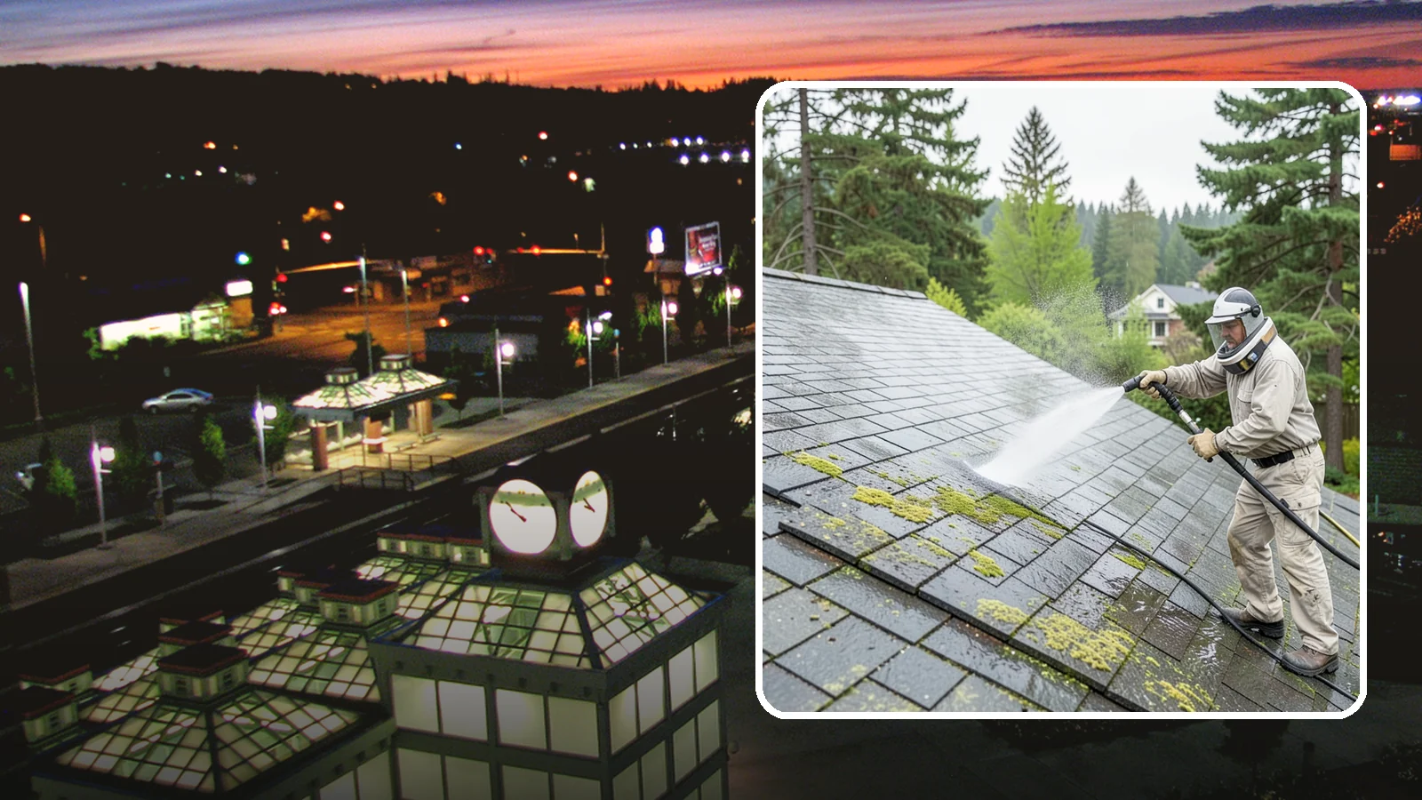 Slate Roof Cleaning in Auburn, King County, WA - Meticulous cleaning of natural slate roofs that removes lichen and algae without damaging the stone or fasteners.