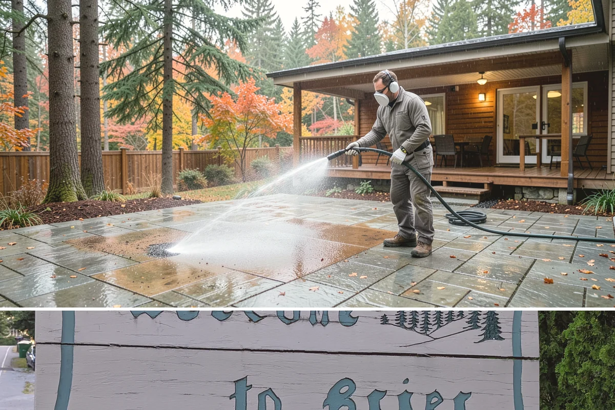 Slate Roof Cleaning in Brier, Snohomish County, WA - Dry summer conditions provide the stable, low-risk footing needed for safe slate cleaning.