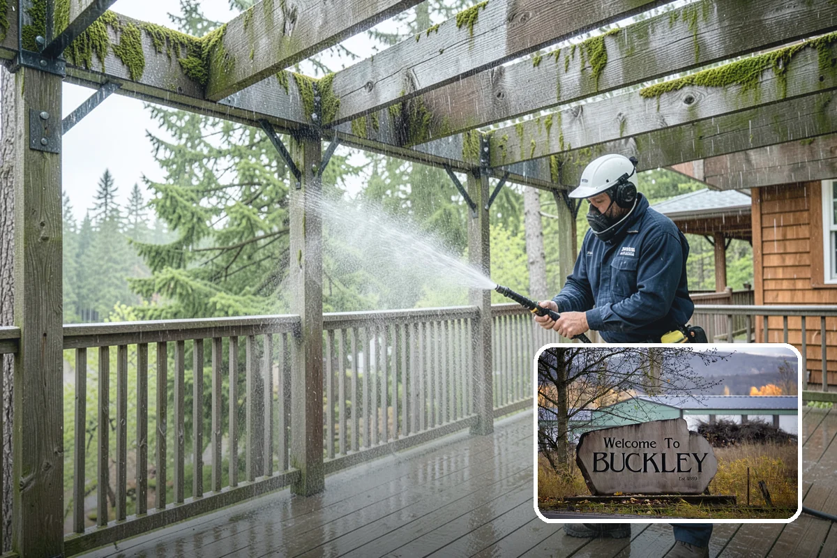 Slate Roof Cleaning in Buckley, Pierce County, WA - Removes lichen and algae without chipping or cracking slate