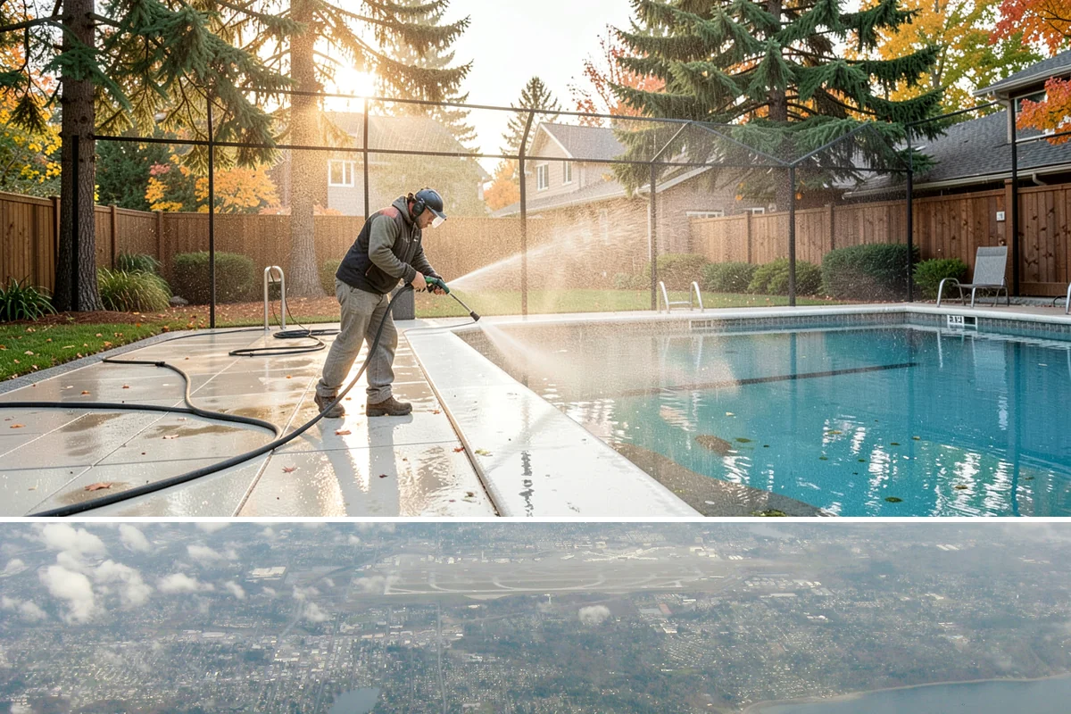 Slate Roof Cleaning in Burien, King County, WA - Dry summer conditions provide the stable, low-risk footing needed for safe slate cleaning.