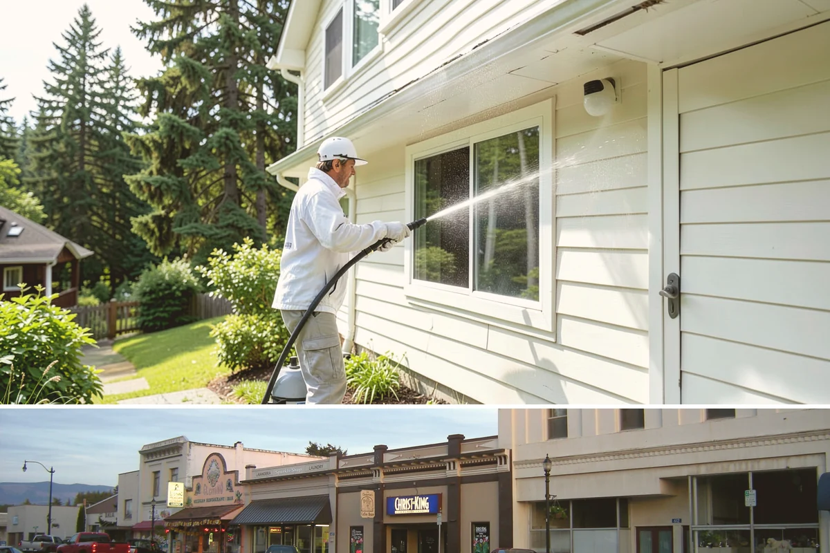 Slate Roof Cleaning in Burlington, Skagit County, WA - Dry summer conditions provide the stable, low-risk footing needed for safe slate cleaning.