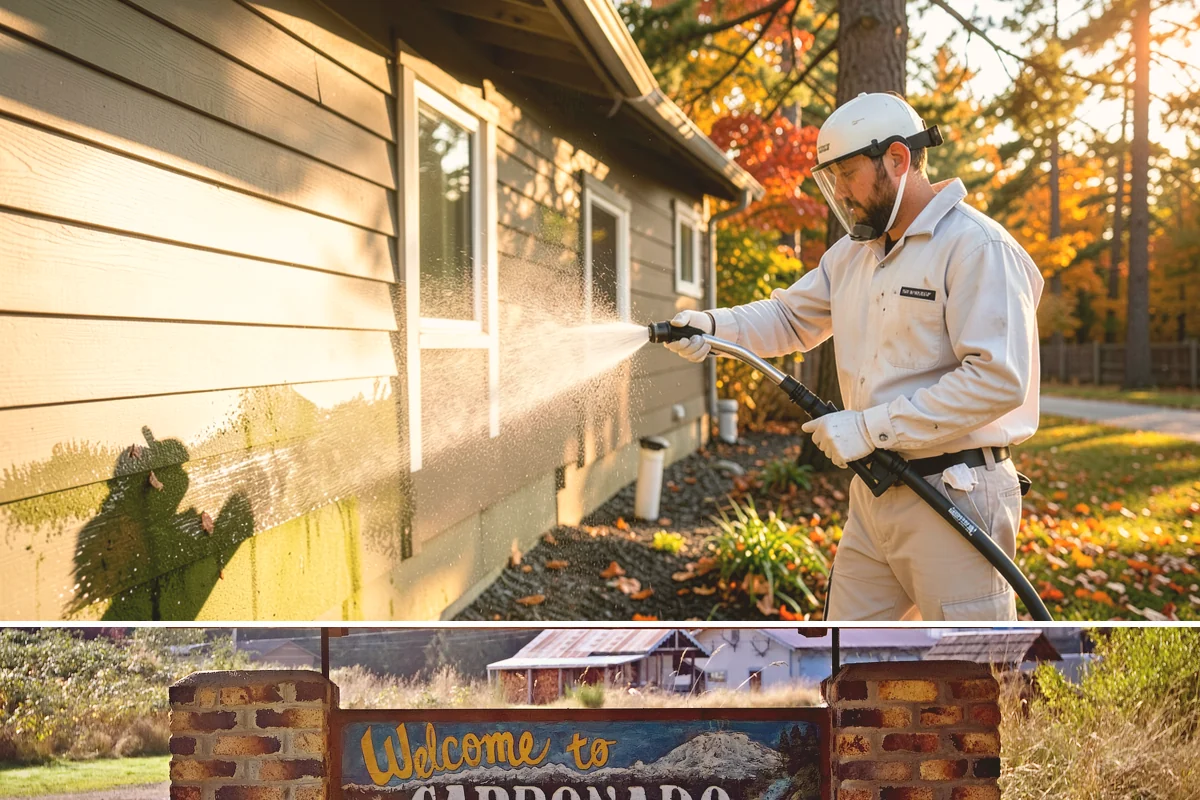 Slate Roof Cleaning in Carbonado, Pierce County, WA - Dry summer conditions provide the stable, low-risk footing needed for safe slate cleaning.