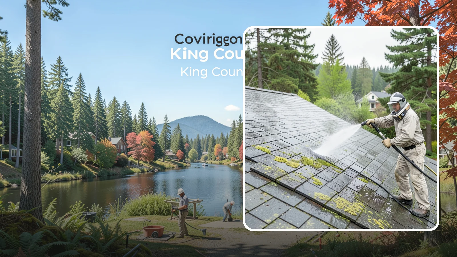 Slate Roof Cleaning in Covington, King County, WA - Meticulous cleaning of natural slate roofs that removes lichen and algae without damaging the stone or fasteners.