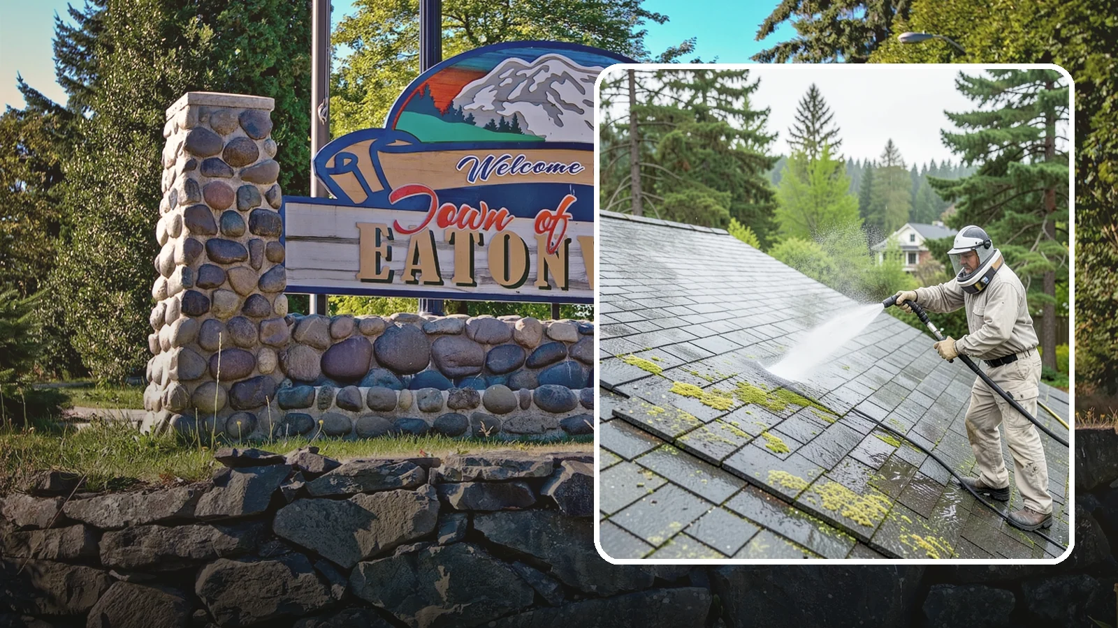 Slate Roof Cleaning in Eatonville, Pierce County, WA - Meticulous cleaning of natural slate roofs that removes lichen and algae without damaging the stone or fasteners.