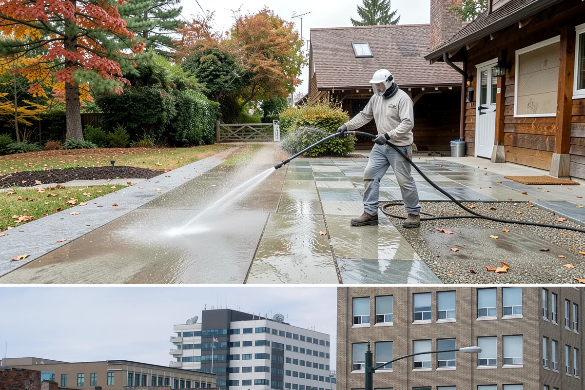 Slate Roof Cleaning in Everett, Snohomish County, WA - Dry summer conditions provide the stable, low-risk footing needed for safe slate cleaning.