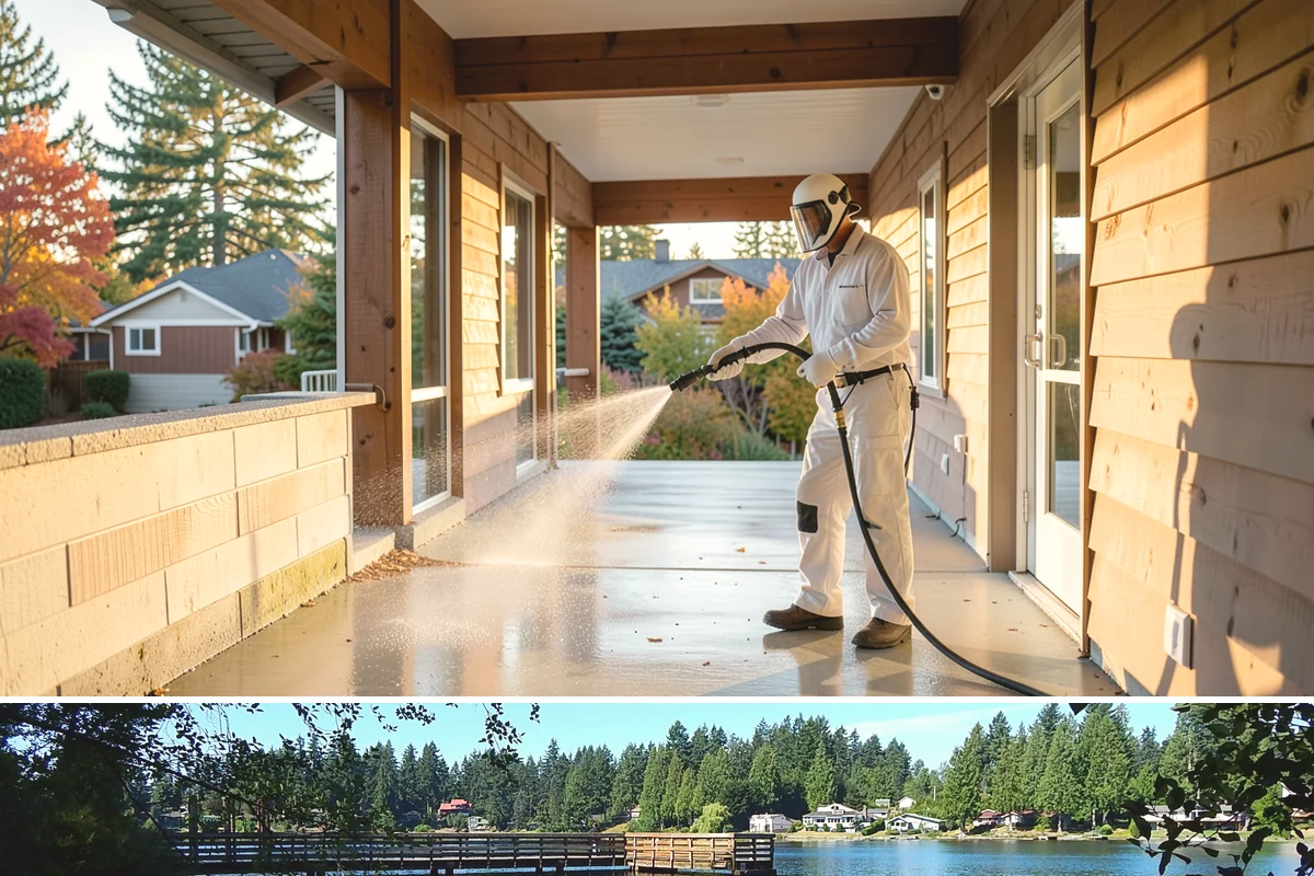Slate Roof Cleaning in Federal Way, King County, WA - Dry summer conditions provide the stable, low-risk footing needed for safe slate cleaning.