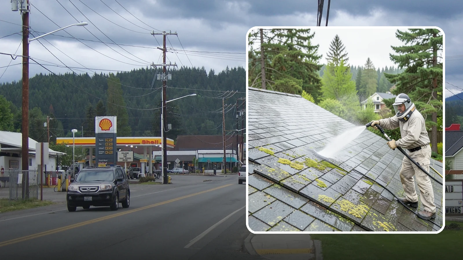 Slate Roof Cleaning in Granite Falls, Snohomish County, WA - Meticulous cleaning of natural slate roofs that removes lichen and algae without damaging the stone or fasteners.
