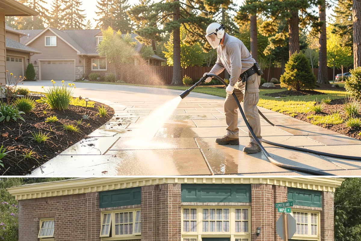 Slate Roof Cleaning in Hamilton, Skagit County, WA - Dry summer conditions provide the stable, low-risk footing needed for safe slate cleaning.