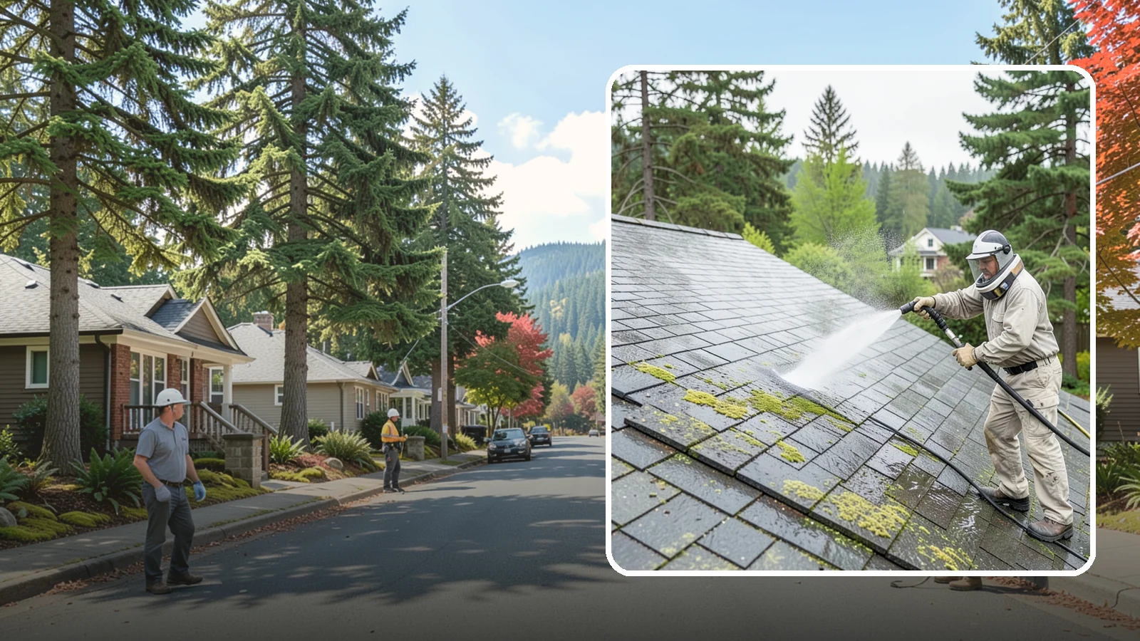 Slate Roof Cleaning in Hunts Point, King County, WA - Meticulous cleaning of natural slate roofs that removes lichen and algae without damaging the stone or fasteners.