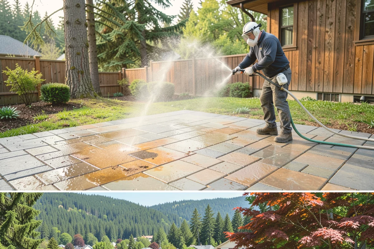 Slate Roof Cleaning in Index, Snohomish County, WA - Dry summer conditions provide the stable, low-risk footing needed for safe slate cleaning.