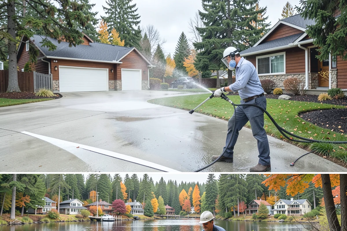 Slate Roof Cleaning in La Conner, Skagit County, WA - Dry summer conditions provide the stable, low-risk footing needed for safe slate cleaning.