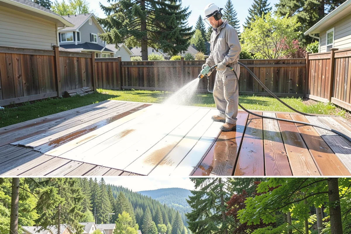 Slate Roof Cleaning in Lake Forest Park, King County, WA - Dry summer conditions provide the stable, low-risk footing needed for safe slate cleaning.
