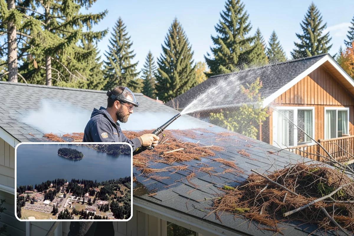 Slate Roof Cleaning in Lakewood, Pierce County, WA - Removes lichen and algae without chipping or cracking slate