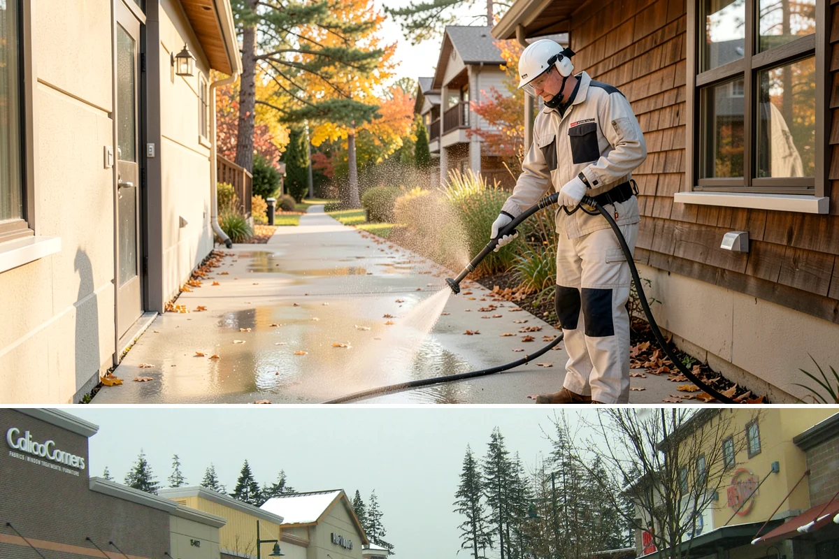Slate Roof Cleaning in Mill Creek, Snohomish County, WA - Dry summer conditions provide the stable, low-risk footing needed for safe slate cleaning.