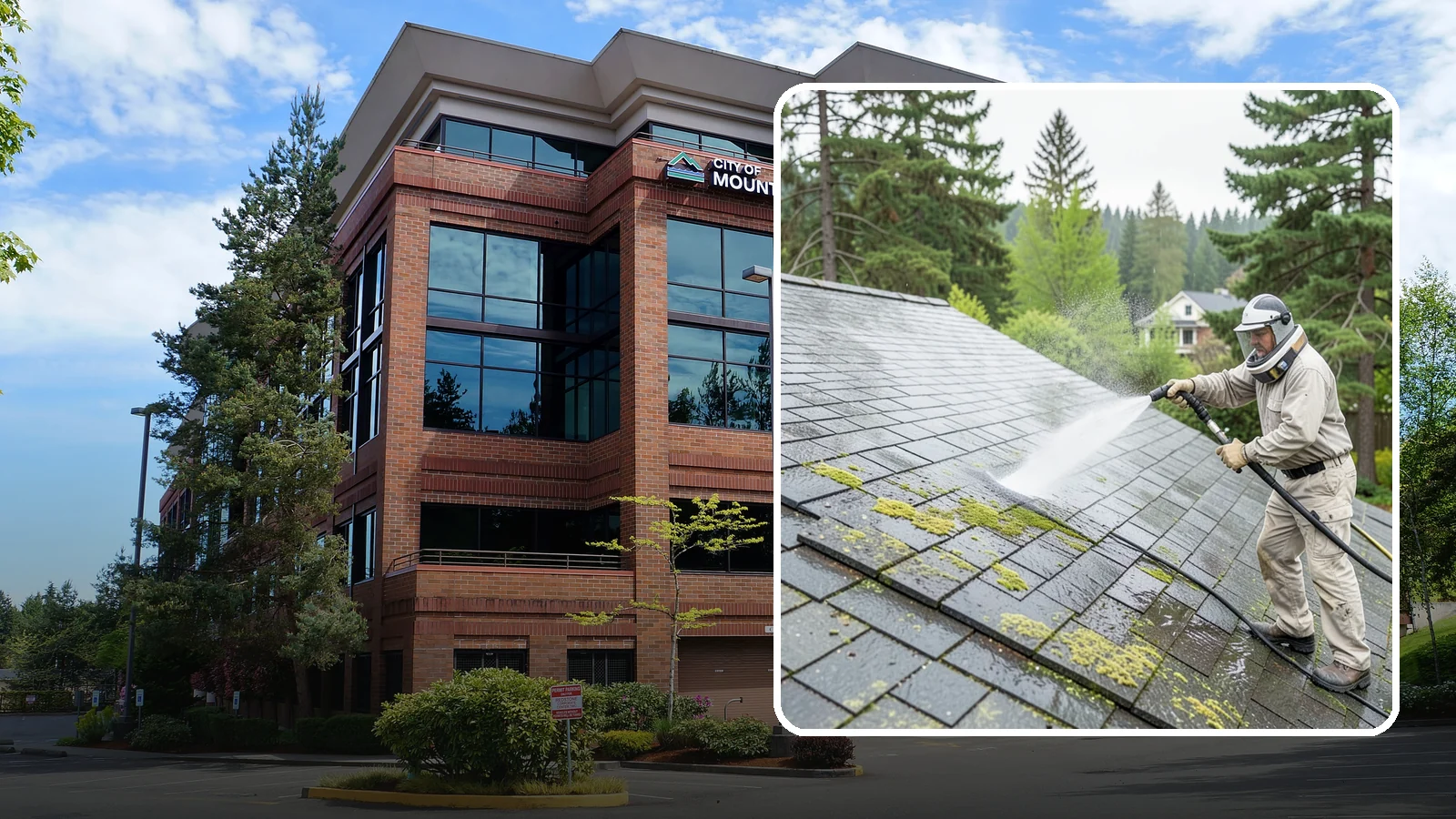 Slate Roof Cleaning in Mountlake Terrace, Snohomish County, WA - Meticulous cleaning of natural slate roofs that removes lichen and algae without damaging the stone or fasteners.