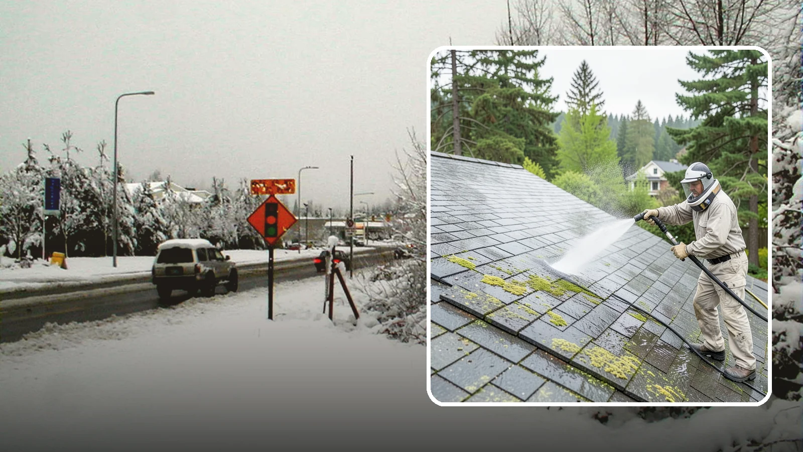 Slate Roof Cleaning in Newcastle, King County, WA - Meticulous cleaning of natural slate roofs that removes lichen and algae without damaging the stone or fasteners.
