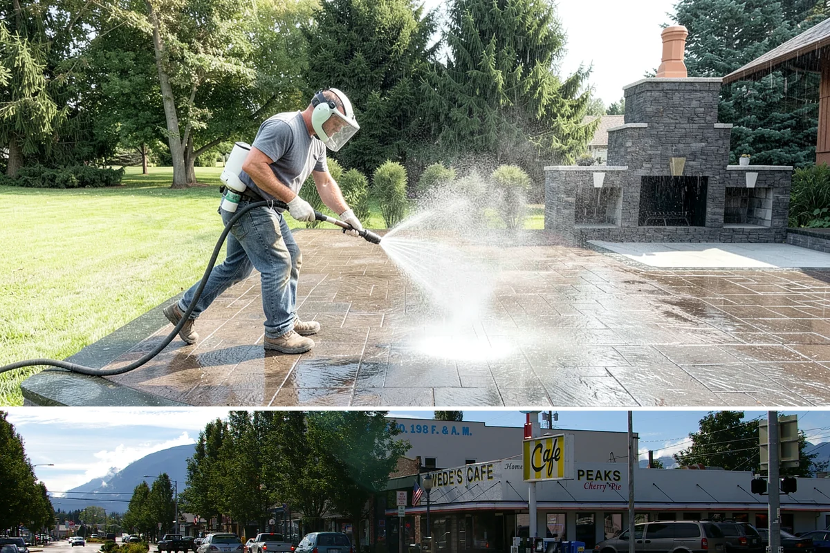 Slate Roof Cleaning in North Bend, King County, WA - Dry summer conditions provide the stable, low-risk footing needed for safe slate cleaning.