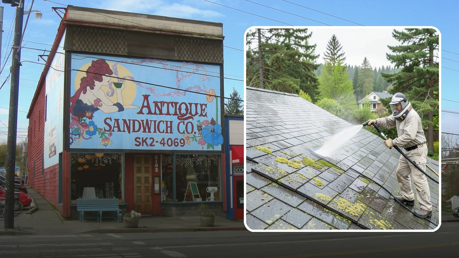 Slate Roof Cleaning in Ruston, Pierce County, WA - Meticulous cleaning of natural slate roofs that removes lichen and algae without damaging the stone or fasteners.