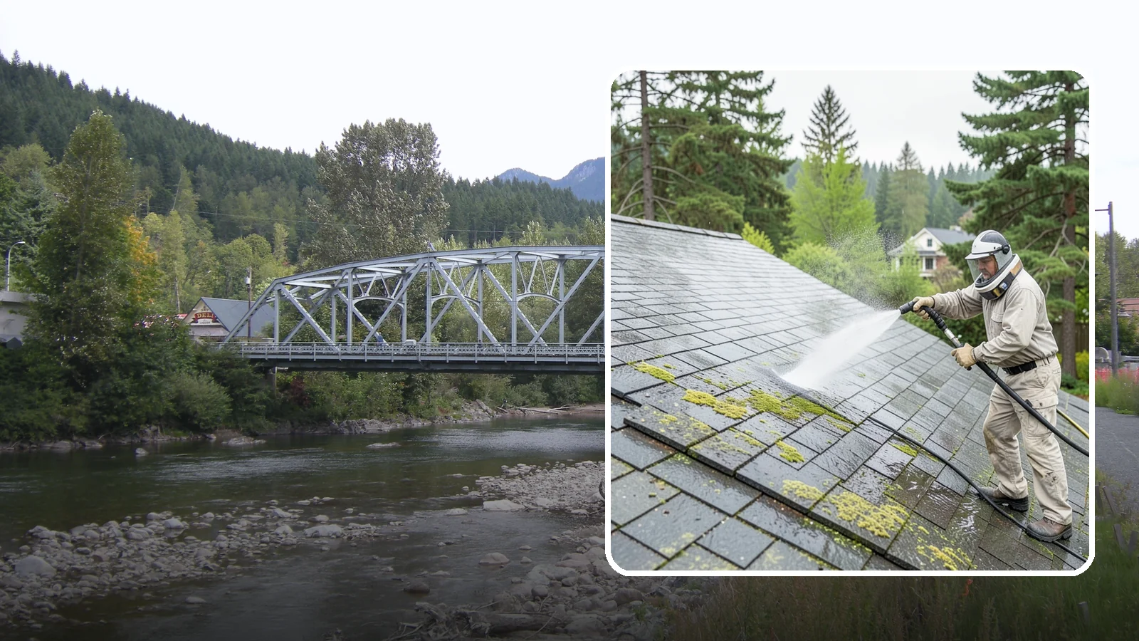 Slate Roof Cleaning in Skykomish, King County, WA - Meticulous cleaning of natural slate roofs that removes lichen and algae without damaging the stone or fasteners.