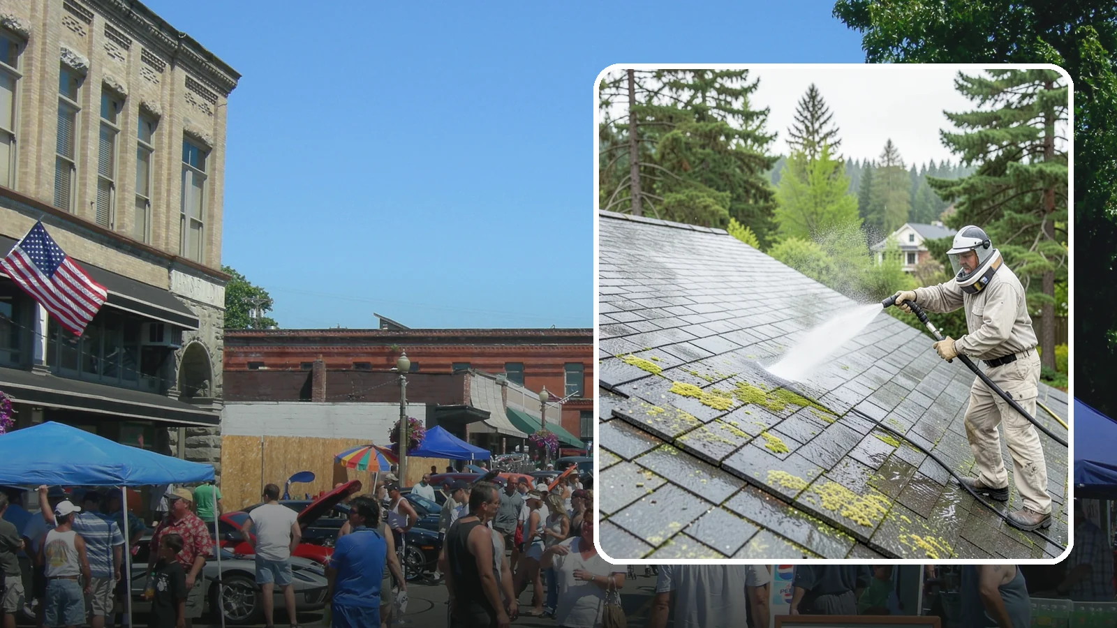 Slate Roof Cleaning in Snohomish, Snohomish County, WA - Meticulous cleaning of natural slate roofs that removes lichen and algae without damaging the stone or fasteners.