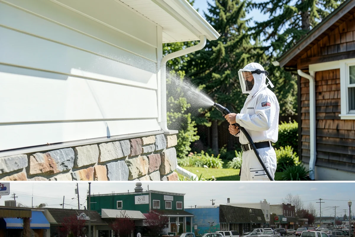 Slate Roof Cleaning in Stanwood, Snohomish County, WA - Dry summer conditions provide the stable, low-risk footing needed for safe slate cleaning.