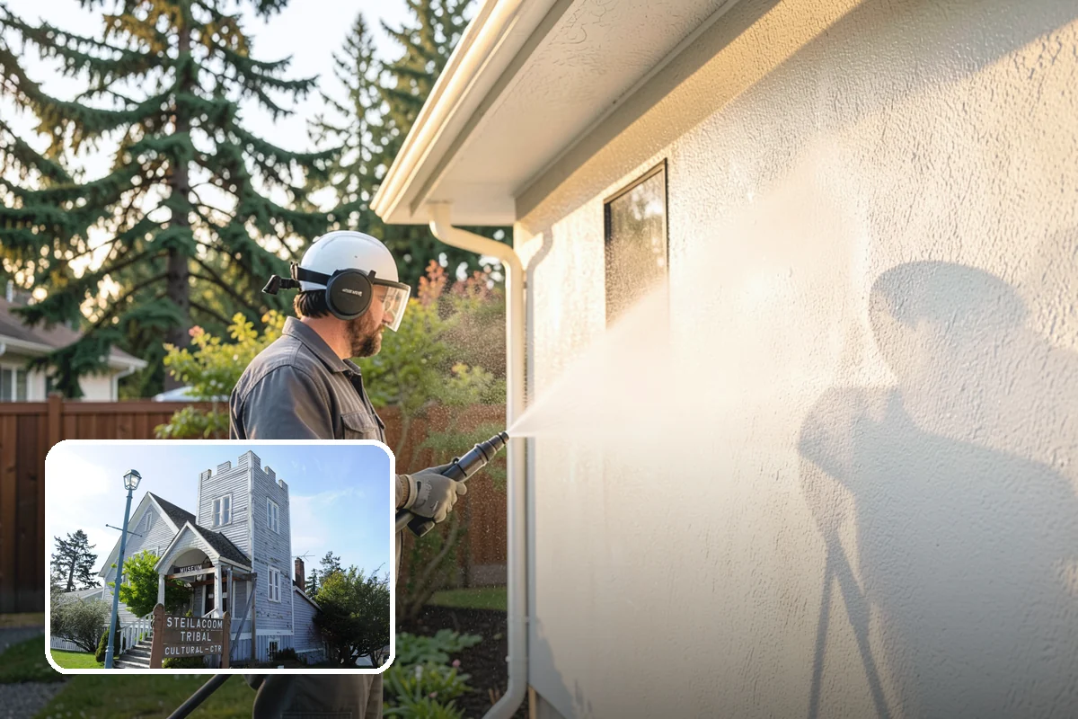 Slate Roof Cleaning in Steilacoom, Pierce County, WA - Removes lichen and algae without chipping or cracking slate