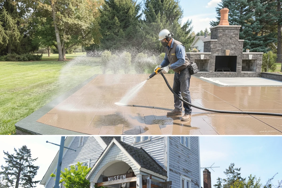 Slate Roof Cleaning in Steilacoom, Pierce County, WA - Dry summer conditions provide the stable, low-risk footing needed for safe slate cleaning.
