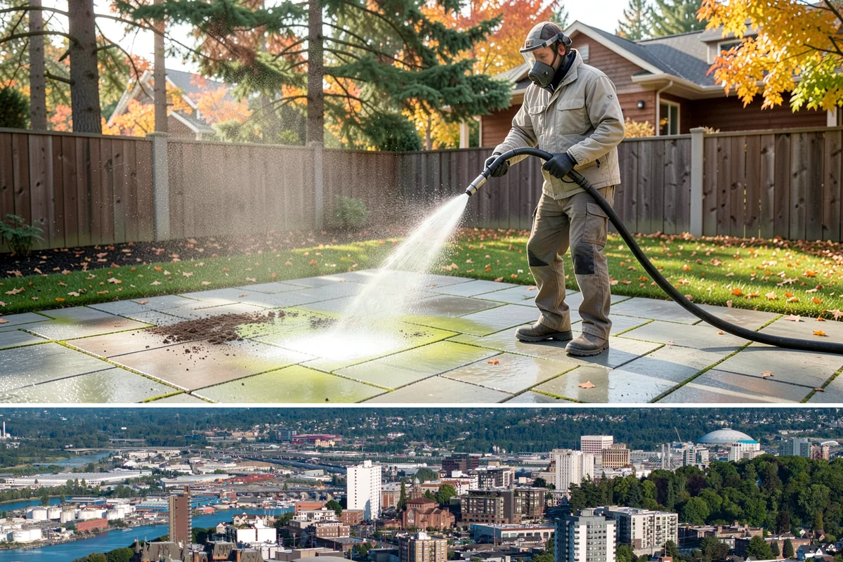 Slate Roof Cleaning in Tacoma, Pierce County, WA - Dry summer conditions provide the stable, low-risk footing needed for safe slate cleaning.