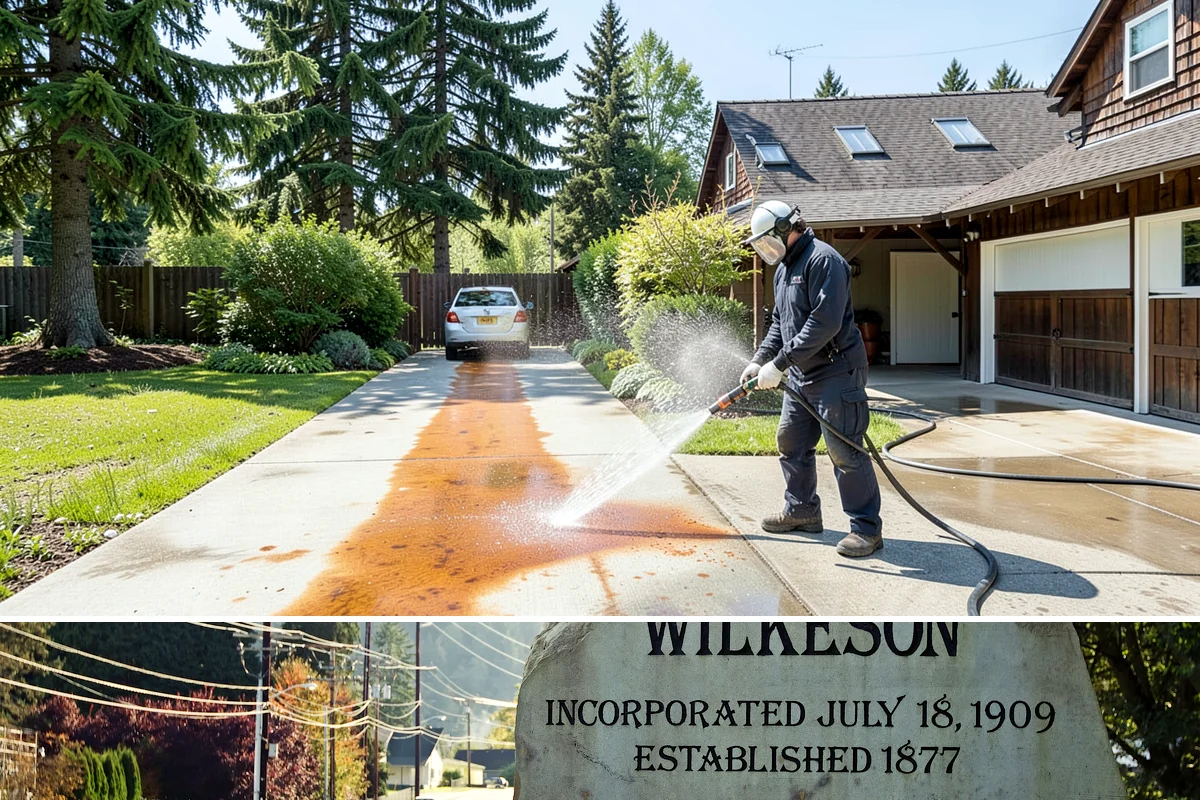 Slate Roof Cleaning in Wilkeson, Pierce County, WA - Dry summer conditions provide the stable, low-risk footing needed for safe slate cleaning.