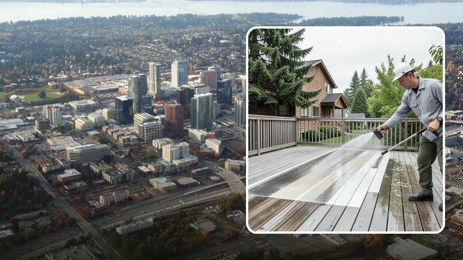 Soft Deck Washing in Bellevue, King County, WA - Use low-pressure soft washing to clean delicate or aged decking without splintering the surface.